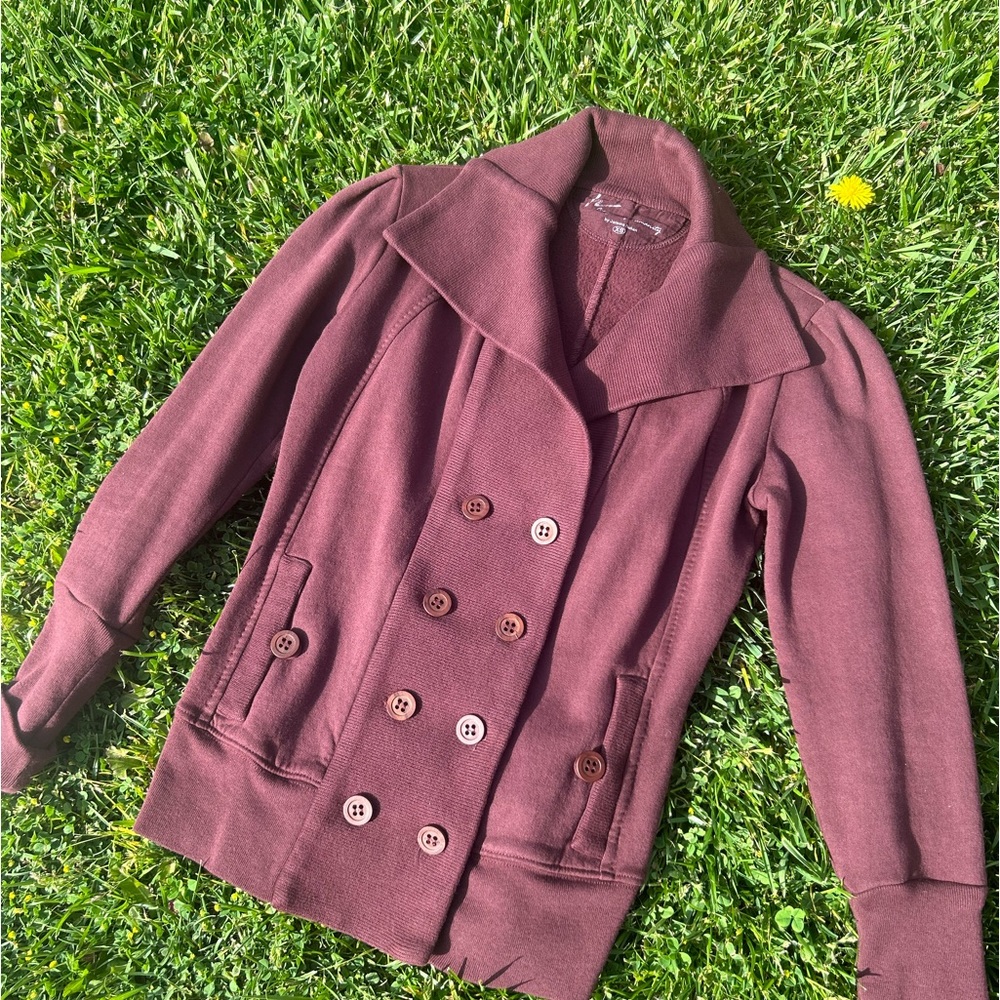 Citizens of humanity woman’s burgundy sailor style jacket great fitting size XS